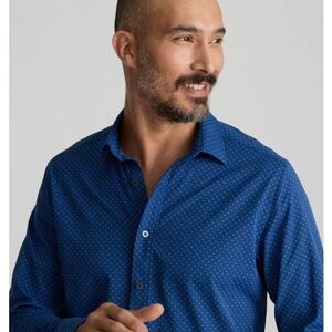 UNTUCKit Men's Blue Geometric Button Down Performance Shirt